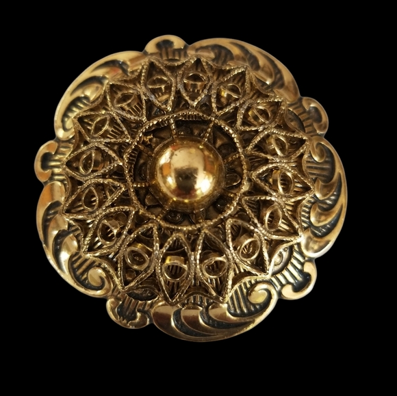 Vintage Mid Century West Germany Gold Tone Scarf Clip - Picture 9 of 12